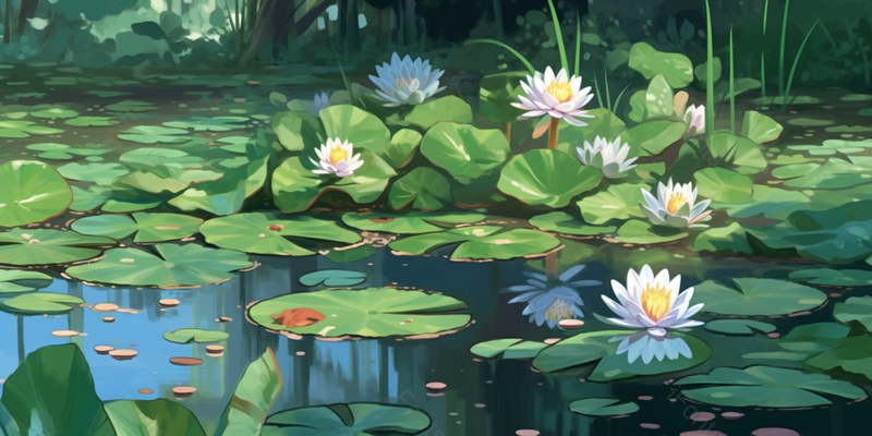 夏日池塘的荷花盛开清新淡雅荷花插画设计素材壁纸,插画/手绘图,插画/手绘图库,插画/手绘图下载,插画/手绘